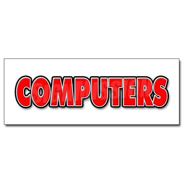 Signmission COMPUTERS DECAL sticker computer repair tech sales service virus store, D-12 Computers D-12 Computers - main